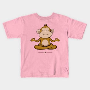 Monkey doing meditation Kids T-Shirt